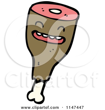 Cartoon of a Drumstick Mascot - Royalty Free Vector Clipart by lineartestpilot