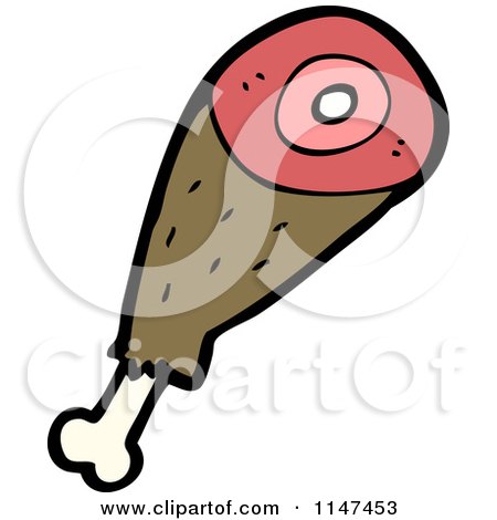 Cartoon of a Drumstick - Royalty Free Vector Clipart by lineartestpilot