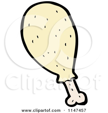 Cartoon of a Drumstick - Royalty Free Vector Clipart by lineartestpilot
