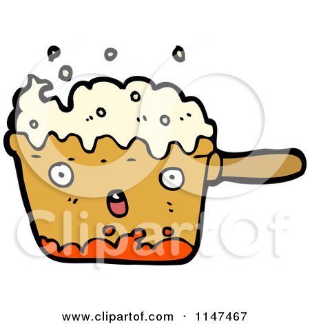Cartoon of a Kitchen Pot Mascot - Royalty Free Vector Clipart by lineartestpilot