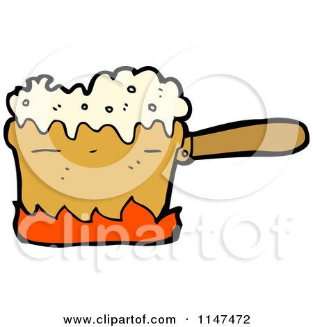 Cartoon of a Kitchen Pot - Royalty Free Vector Clipart by lineartestpilot