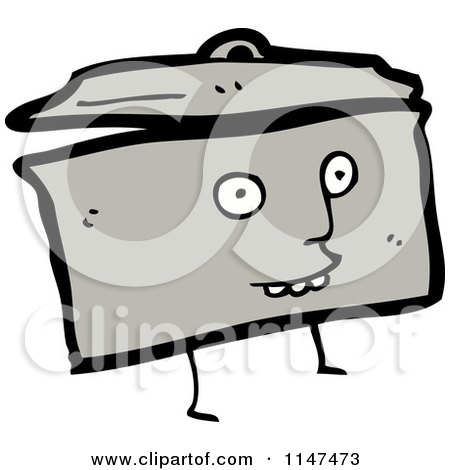 Cartoon of a Kitchen Pot Mascot - Royalty Free Vector Clipart by lineartestpilot