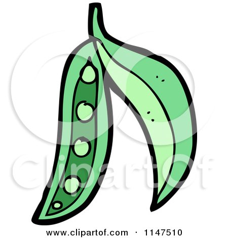 Cartoon of a Pea Pod - Royalty Free Vector Clipart by lineartestpilot