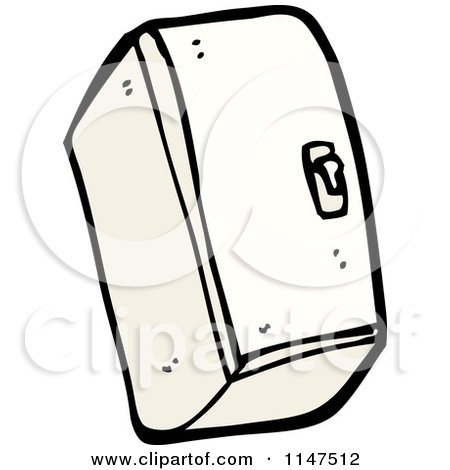 Cartoon of a Refrigerator - Royalty Free Vector Clipart by lineartestpilot