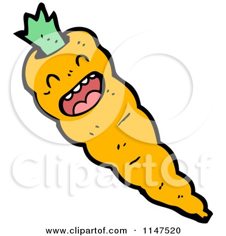 Cartoon of a Laughing Carrot Mascot - Royalty Free Vector Clipart by lineartestpilot