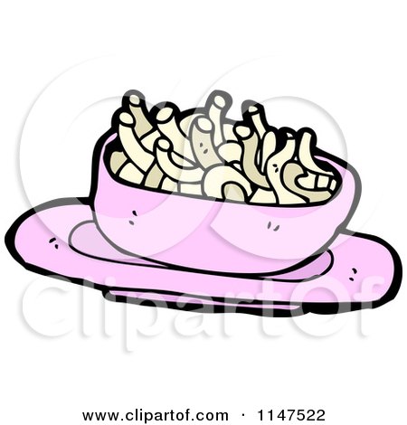Cartoon of a Bowl of Noodles - Royalty Free Vector Clipart by lineartestpilot