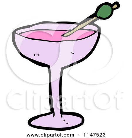 Cartoon of a Cocktail - Royalty Free Vector Clipart by lineartestpilot