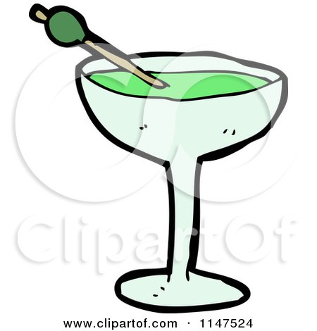 Cartoon of a Cocktail - Royalty Free Vector Clipart by lineartestpilot