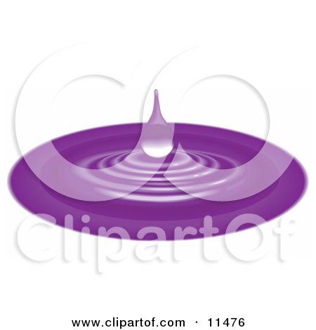 Purple Waterdrop and Ripples Clipart Illustration by AtStockIllustration