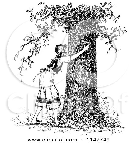 https://images.clipartof.com/small/1147749-Clipart-Of-A-Retro-Vintage-Black-And-White-Woman-Hugging-A-Tree-Royalty-Free-Vector-Illustration.jpg