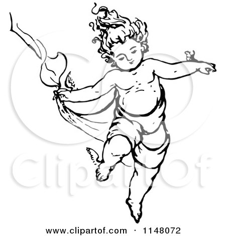 Clipart of a Retro Vintage Black and White Child Dancing - Royalty Free Vector Illustration by Prawny Vintage