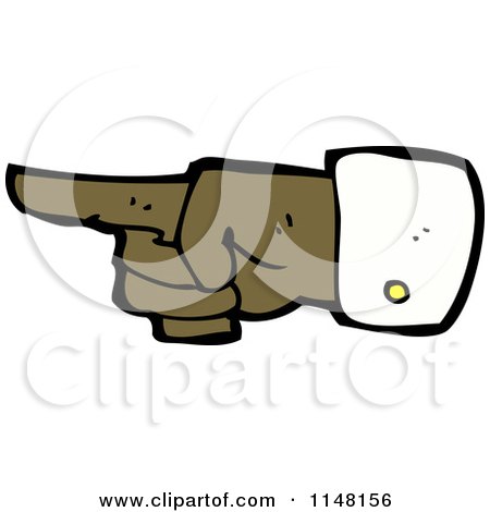 Cartoon of a Pointing Hand - Royalty Free Vector Clipart by lineartestpilot