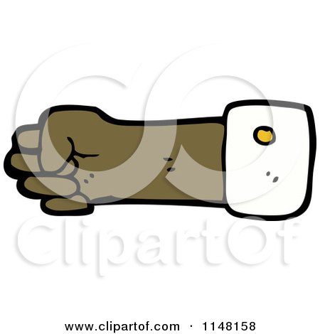 Cartoon of a Fisted Hand - Royalty Free Vector Clipart by lineartestpilot