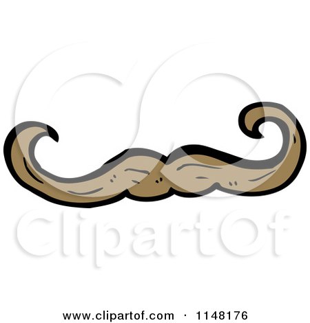 Cartoon of a Mustache - Royalty Free Vector Clipart by lineartestpilot