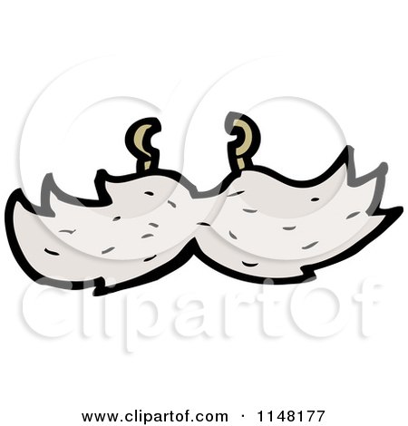 Cartoon of a Gray Mustache - Royalty Free Vector Clipart by lineartestpilot