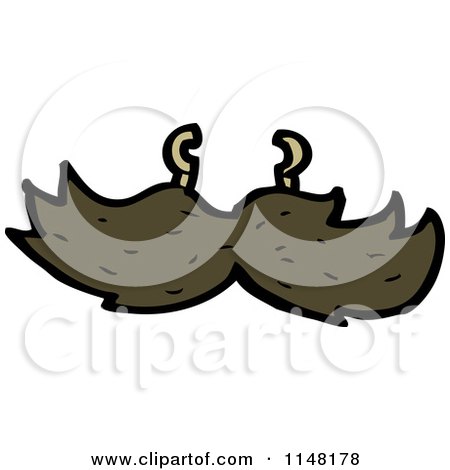 Cartoon of a Mustache - Royalty Free Vector Clipart by lineartestpilot