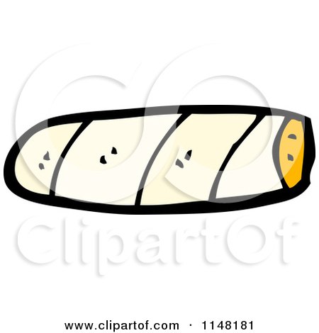 Cartoon of a Cigar - Royalty Free Vector Clipart by lineartestpilot