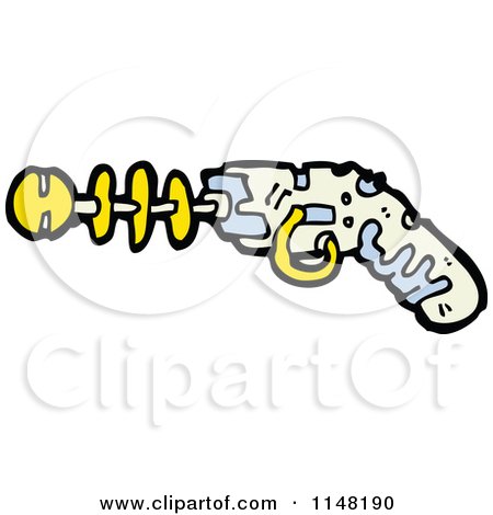 Cartoon of a Ray Gun - Royalty Free Vector Clipart by lineartestpilot