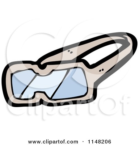 Cartoon of Protective Goggles - Royalty Free Vector Clipart by lineartestpilot