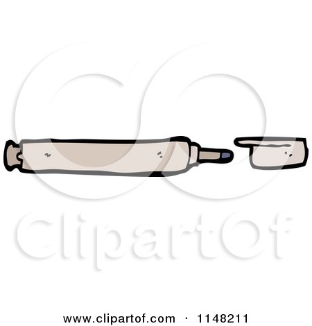 Cartoon of a Marker - Royalty Free Vector Clipart by lineartestpilot