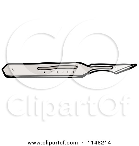 Cartoon of a Scalpel - Royalty Free Vector Clipart by lineartestpilot