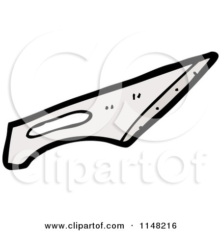 Cartoon of a Scalpel Blade - Royalty Free Vector Clipart by lineartestpilot