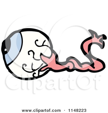 Cartoon of a Nerve and Eyeball - Royalty Free Vector Clipart by lineartestpilot