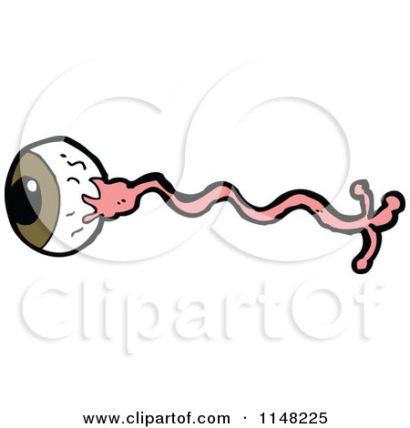 Cartoon of a Nerve and Eyeball - Royalty Free Vector Clipart by lineartestpilot