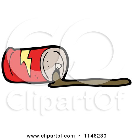 Cartoon of a Spilled Soda Can - Royalty Free Vector Clipart by lineartestpilot