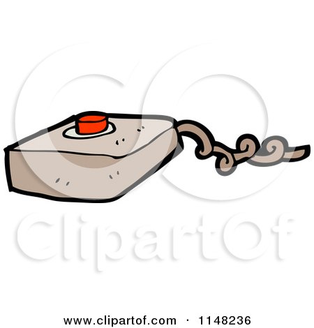 Cartoon of a Red Button - Royalty Free Vector Clipart by lineartestpilot