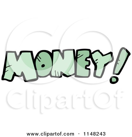 Cartoon of the Word Money - Royalty Free Vector Clipart by lineartestpilot