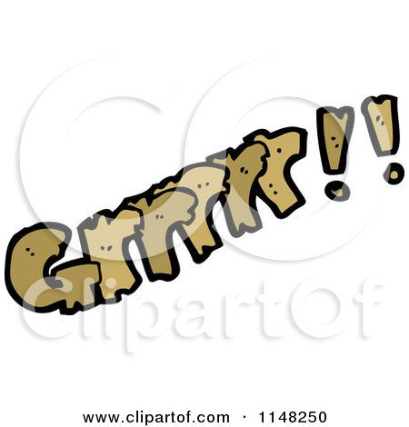 Cartoon of a Comic Sound Grrrrr| Royalty Free Vector Clipart by lineartestpilot