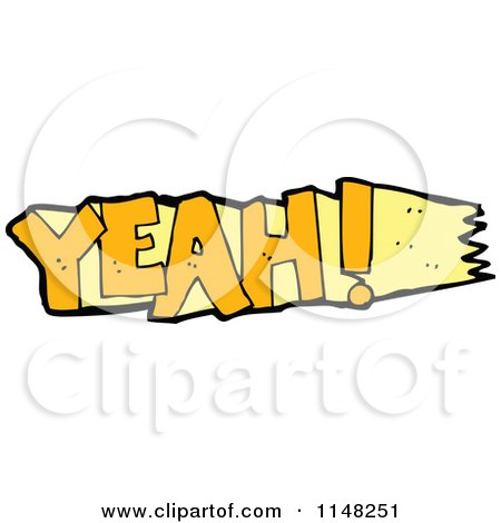 Cartoon of the Word Yeah - Royalty Free Vector Clipart by lineartestpilot