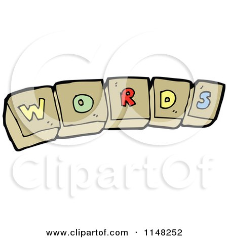 Cartoon of Alphabet Letter Blocks Spelling WORDS - Royalty Free Vector Clipart by lineartestpilot