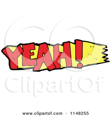 Cartoon of the Word Yeah - Royalty Free Vector Clipart by lineartestpilot