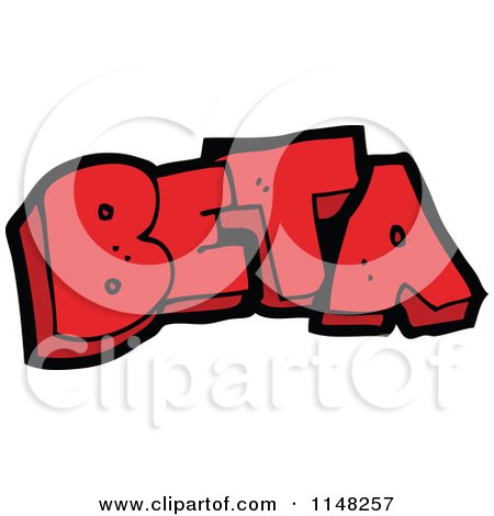 Cartoon of the Word Beta - Royalty Free Vector Clipart by lineartestpilot