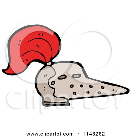 Cartoon of a Knight Helmet - Royalty Free Vector Clipart by lineartestpilot