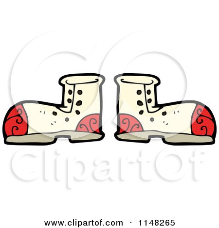 Cartoon of a Pair of Boots - Royalty Free Vector Clipart by lineartestpilot