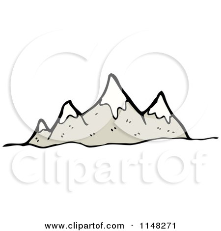 Cartoon of a Mountain Range - Royalty Free Vector Clipart by lineartestpilot