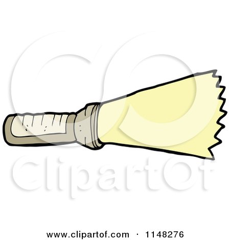 Cartoon of a Flashlight - Royalty Free Vector Clipart by lineartestpilot