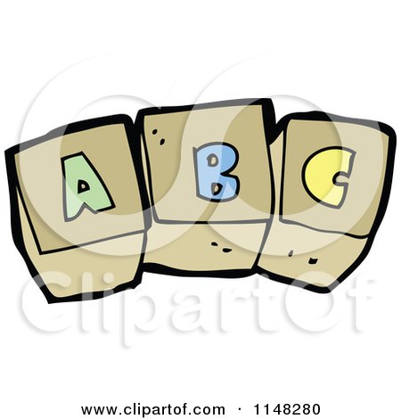 Cartoon of Abc Alphabet Letter Blocks - Royalty Free Vector Clipart by lineartestpilot