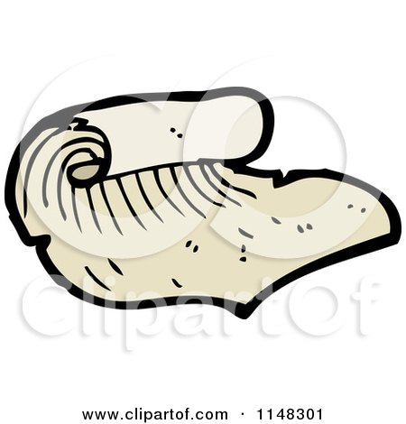Cartoon of a Curling Scroll - Royalty Free Vector Clipart by lineartestpilot