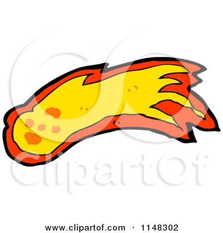 Cartoon of a Shooting Fireball or Asteroid - Royalty Free Vector Clipart by lineartestpilot