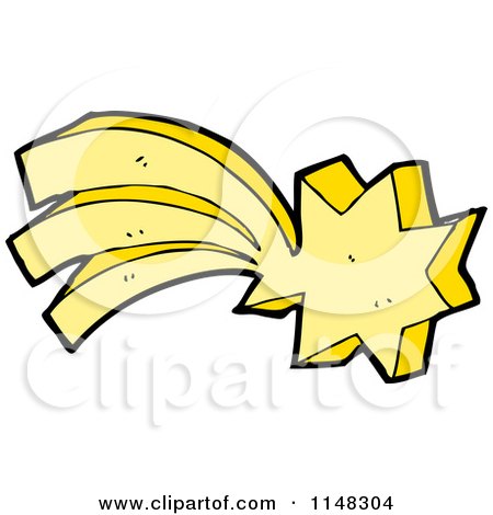 Cartoon of a Shooting Star - Royalty Free Vector Clipart by lineartestpilot