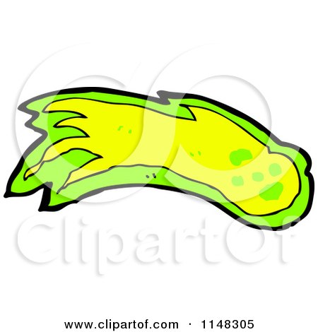 Cartoon of a Shooting Green and Yellow Fireball or Asteroid - Royalty Free Vector Clipart by lineartestpilot