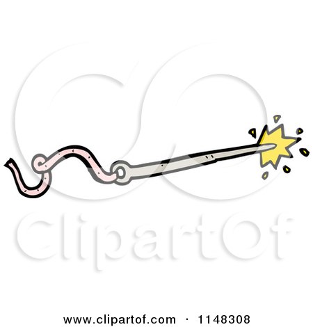Cartoon of a Sewing Needle - Royalty Free Vector Clipart by lineartestpilot