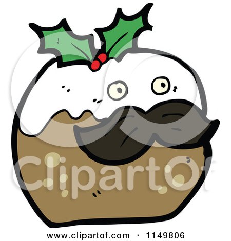 Cartoon of a Christmas Pudding Mascot - Royalty Free Vector Clipart by lineartestpilot