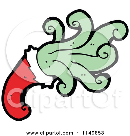 Cartoon of a Red Christmas Santa Hat and Splash - Royalty Free Vector Clipart by lineartestpilot