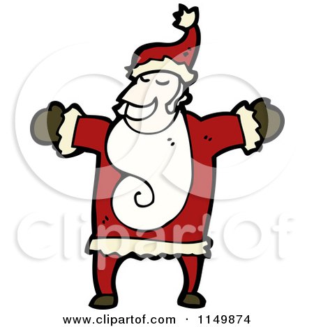 Cartoon of Santa - Royalty Free Vector Clipart by lineartestpilot