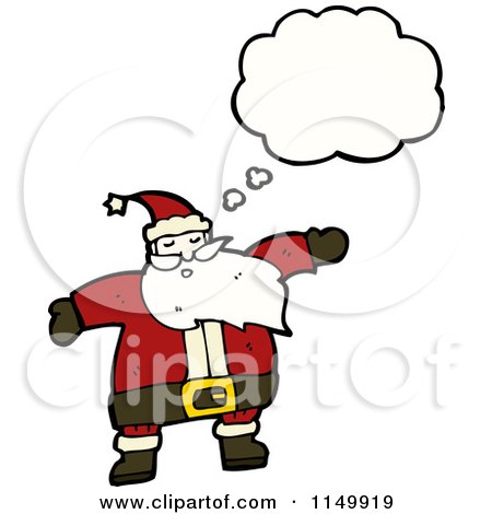 Cartoon of a Thinking Santa - Royalty Free Vector Clipart by lineartestpilot